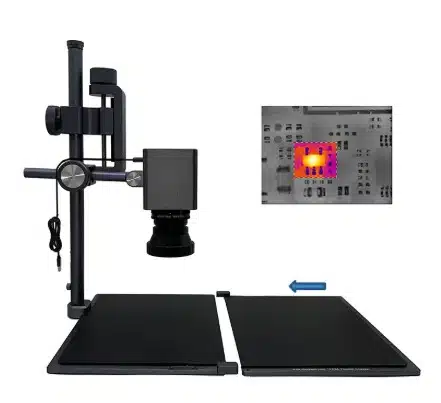 Second view of Pembroke thermal microscope, camera optics and translation stage